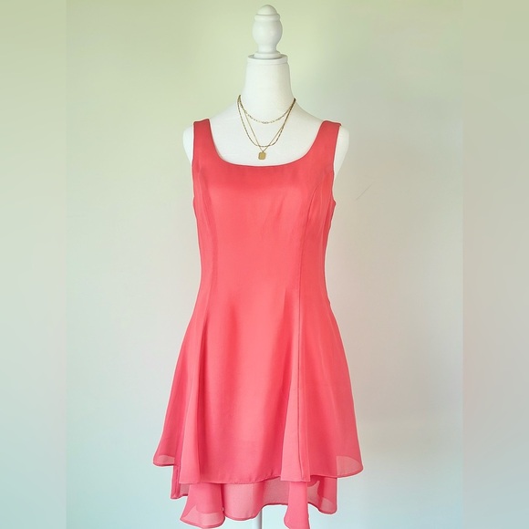 Vintage Hampton Nites Pink Frilly Tank Dress - Picture 4 of 8